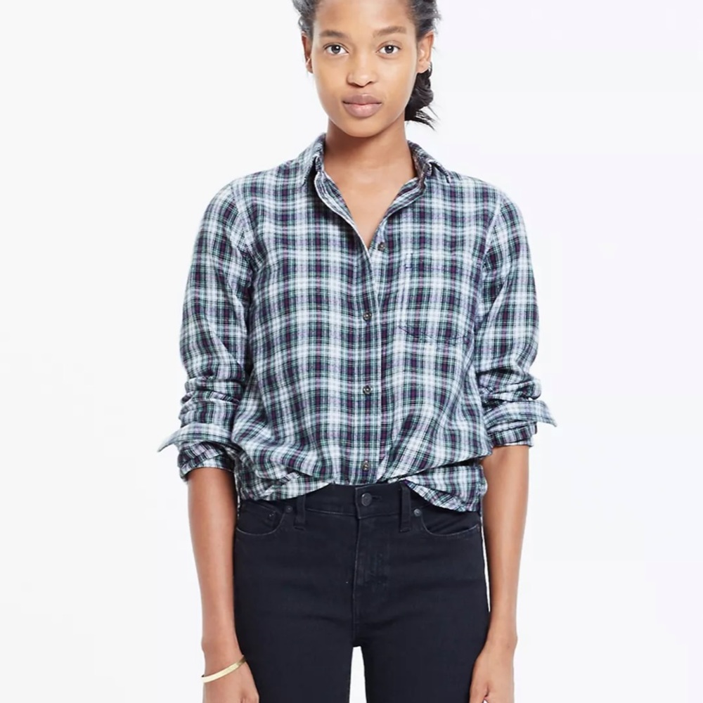 ⭐️ Madewell Slim Boyshirt in Lawndale Plaid M